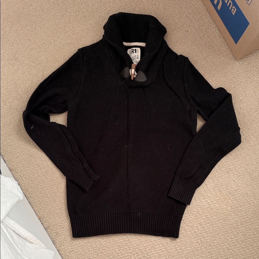 Elegant Black Cowl Neck Sweater